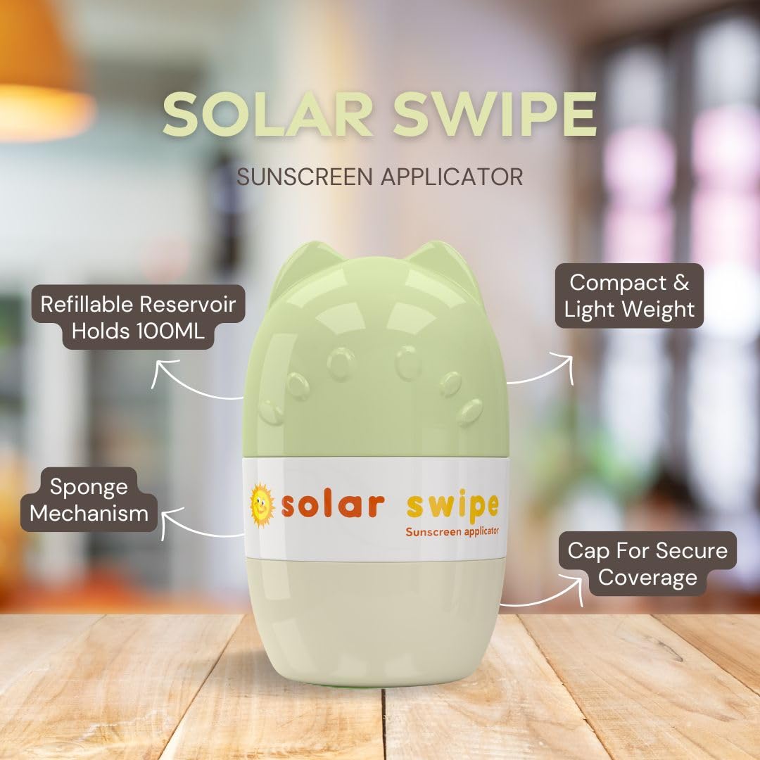 Solar Swipe Sunscreen Applicator – Portable, Refillable, Mess-Free for All Ages