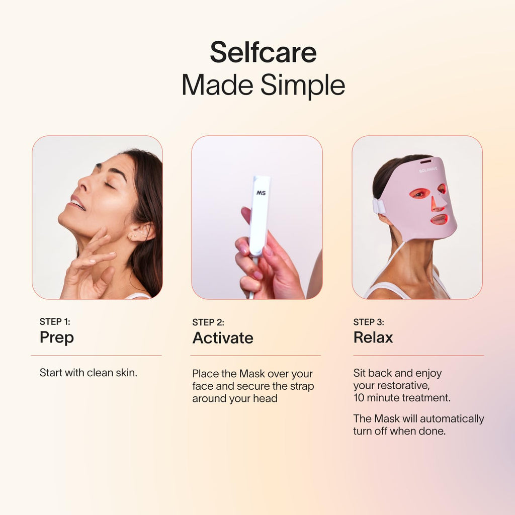 Solawave Red Light Therapy Mask for Face | 10-Min Anti-Aging Treatment – Rechargeable & Portable