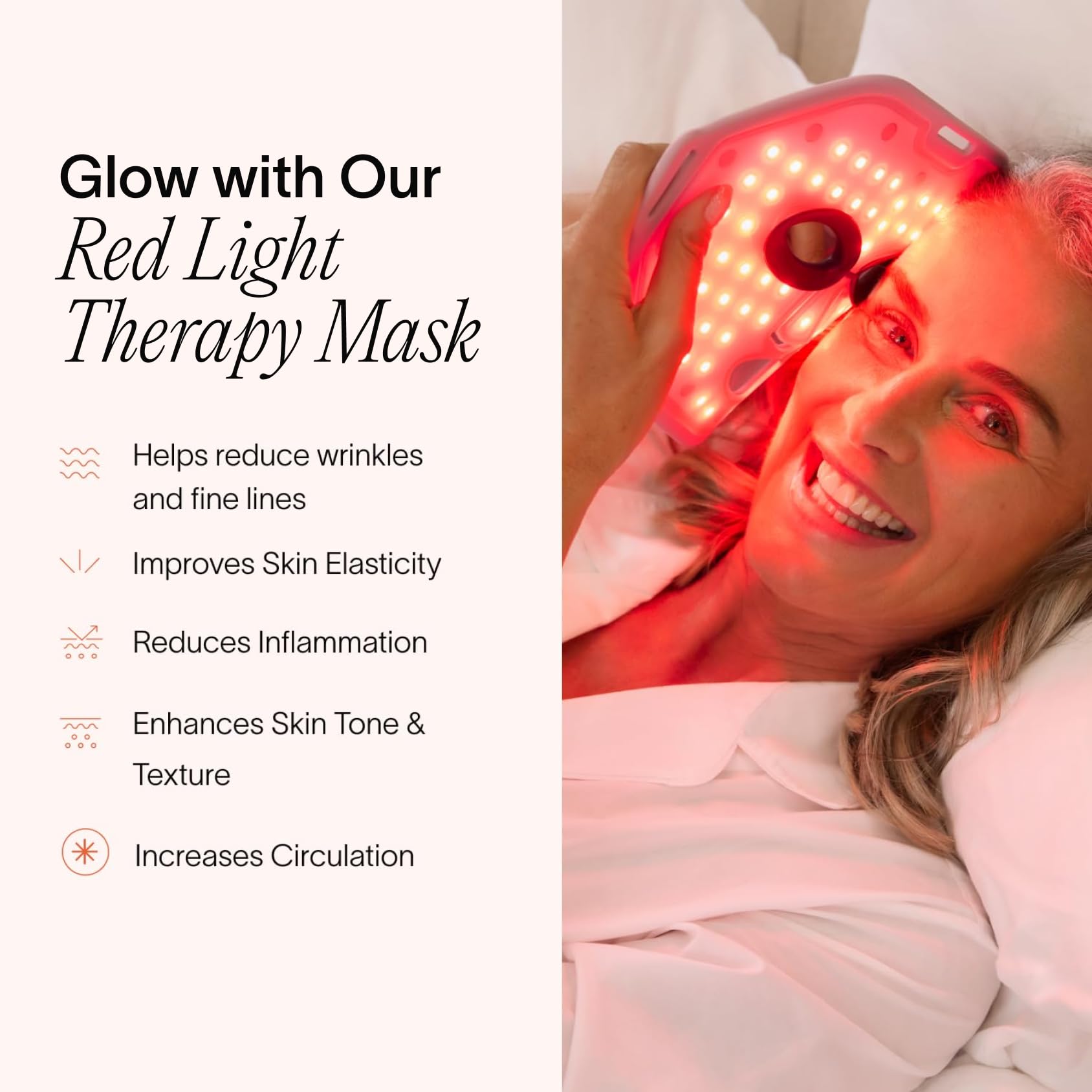 Solawave Red Light Therapy Mask for Face | 10-Min Anti-Aging Treatment – Rechargeable & Portable