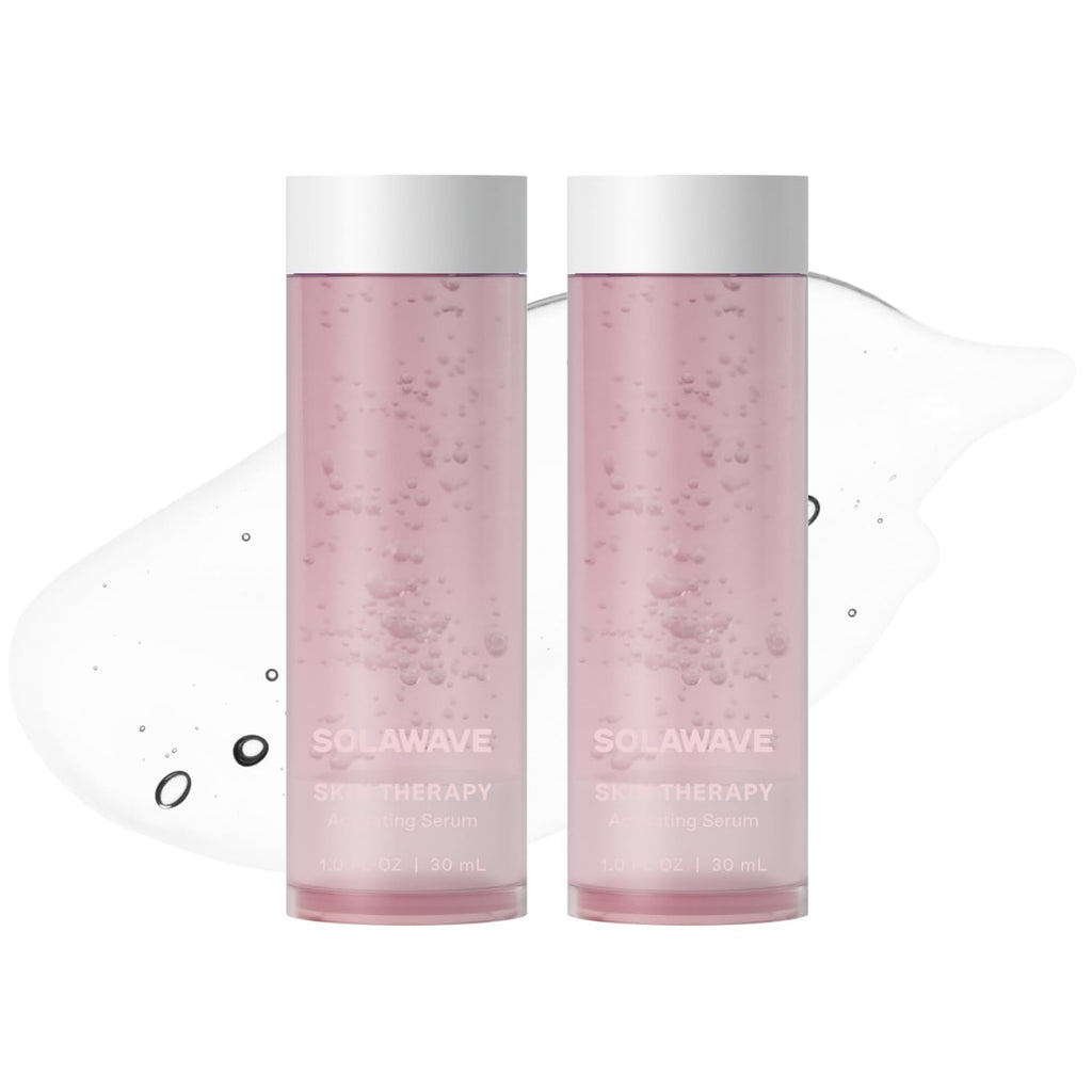 SolaWave Skin Therapy Activating Serum with 2-Pack Refills | Hydrating Red Light Therapy & Microcurrent Support
