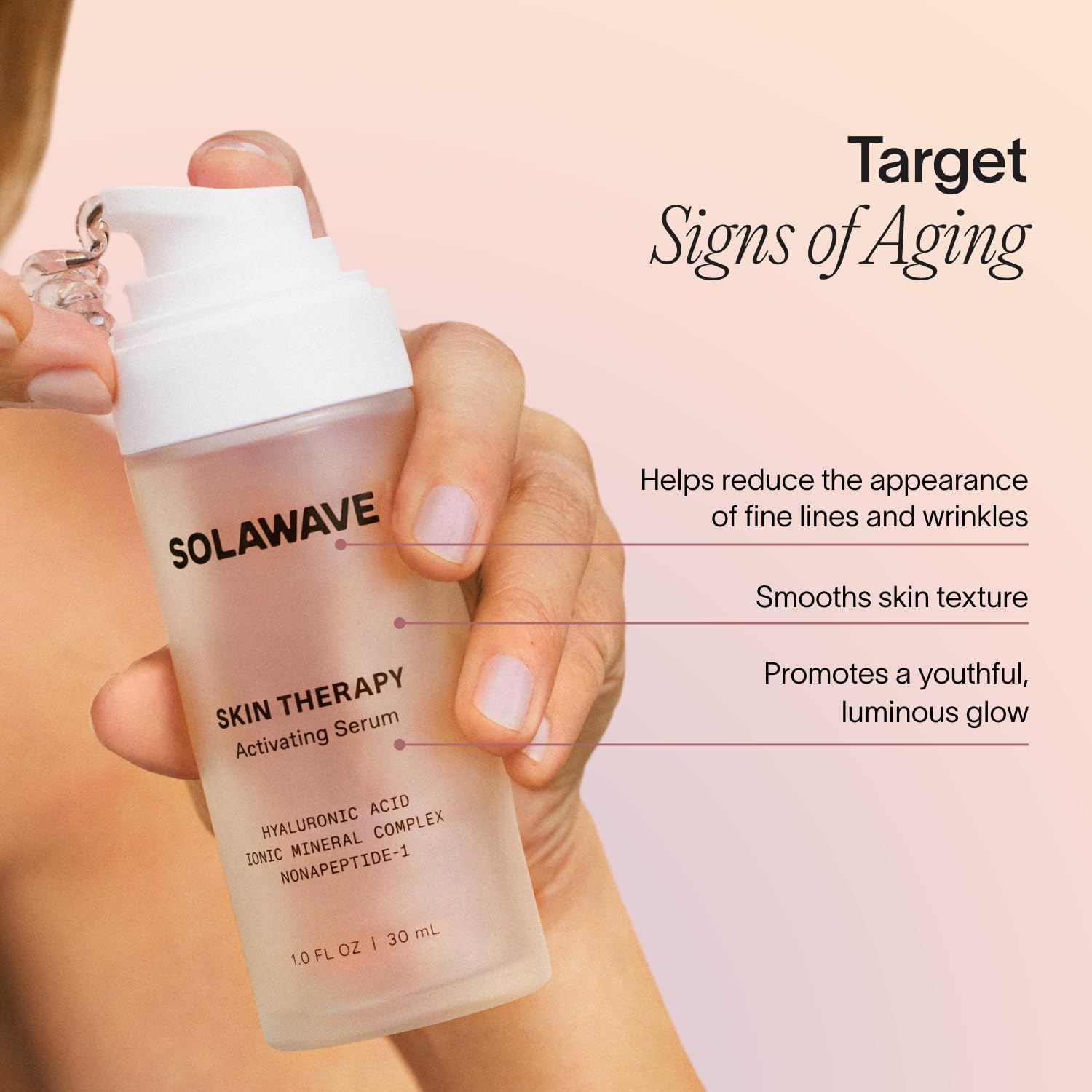 SolaWave Skin Therapy Activating Serum with 2-Pack Refills | Hydrating Red Light Therapy & Microcurrent Support