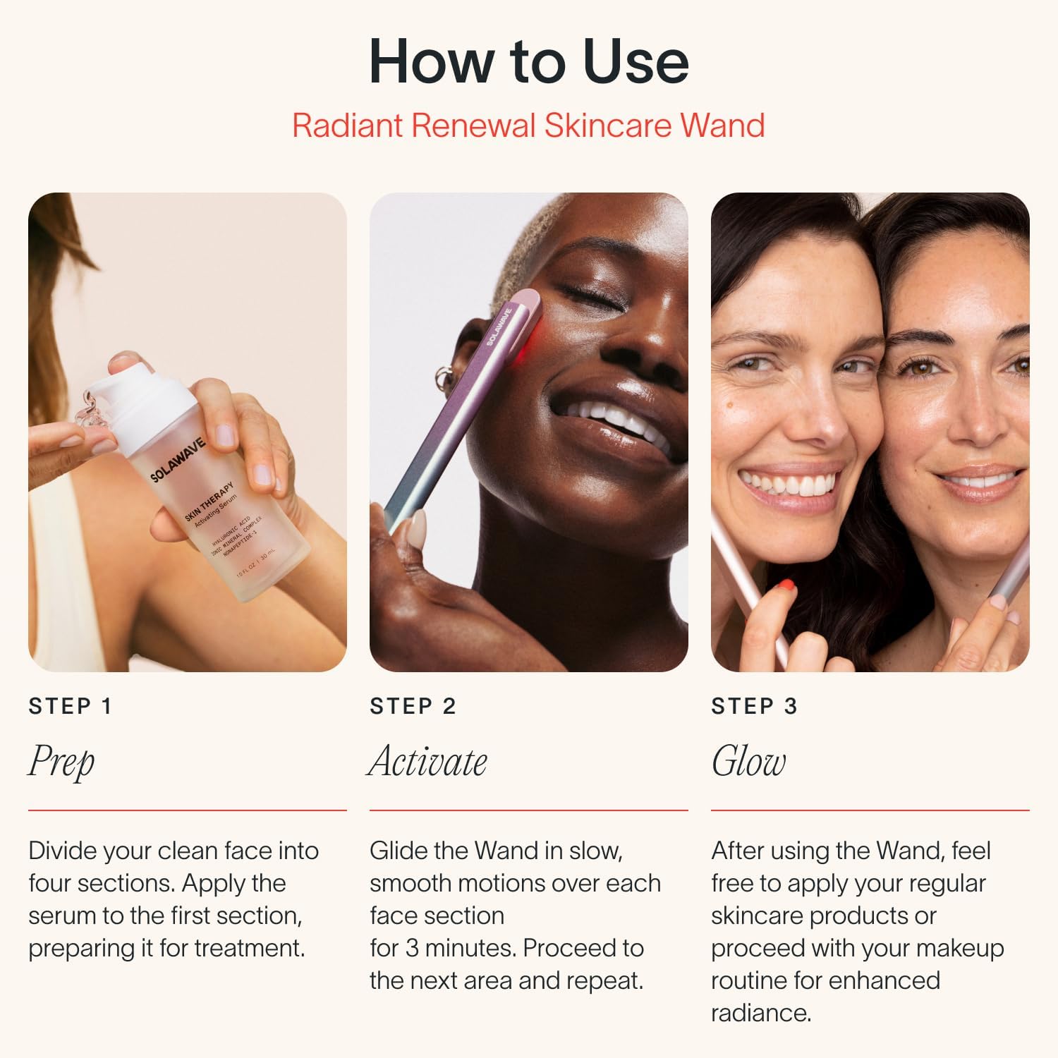 SolaWave Skin Therapy Activating Serum with 2-Pack Refills | Hydrating Red Light Therapy & Microcurrent Support