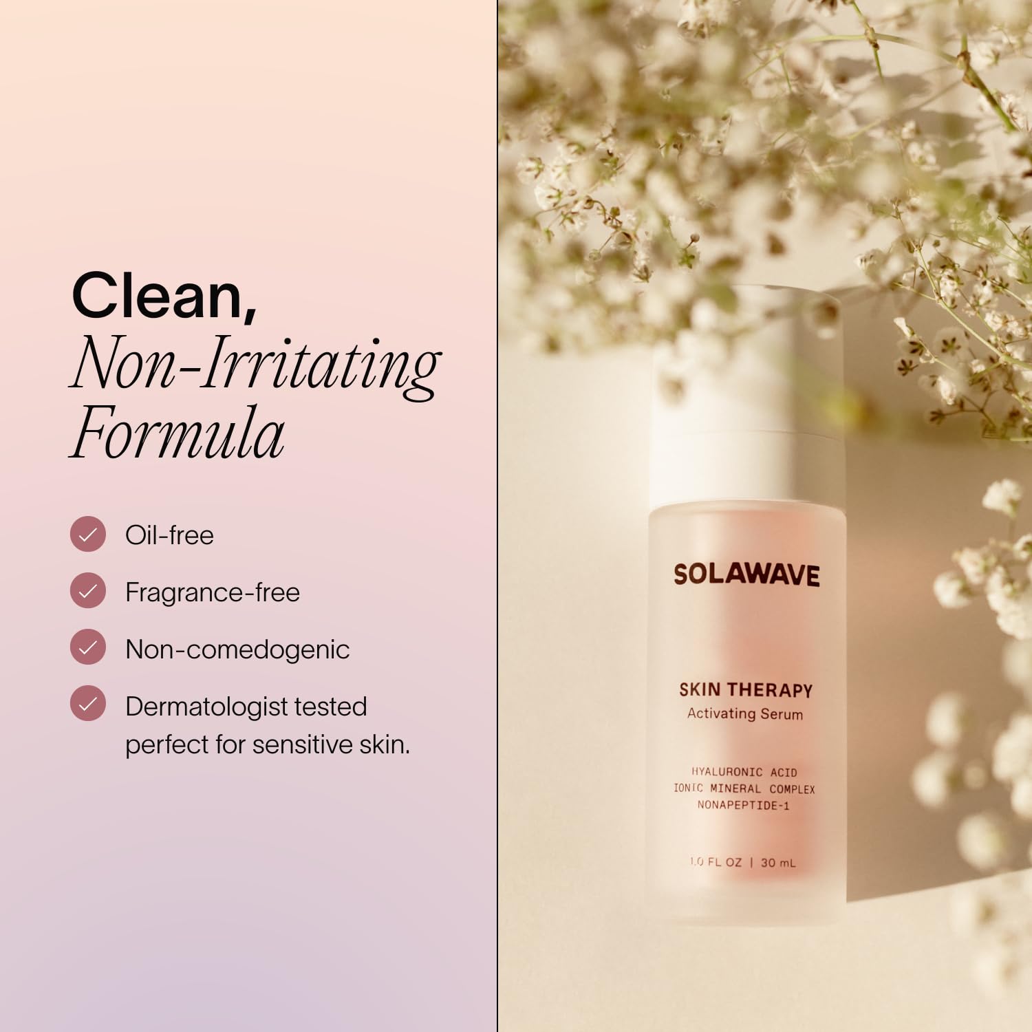 Solawave Wand Skin Therapy Activating Serum | Hyaluronic Acid & Peptides for Hydration, Glow
