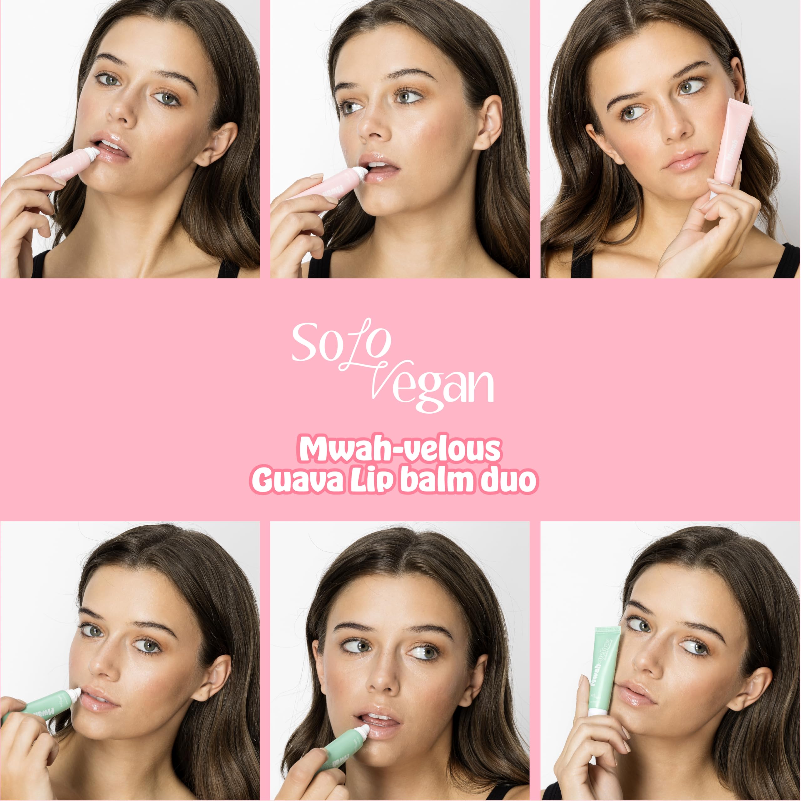 SoloVegan Mwah-velous Guava Lip Duo – Day & Night Hydration with Rosehip & Hyaluronic Acid