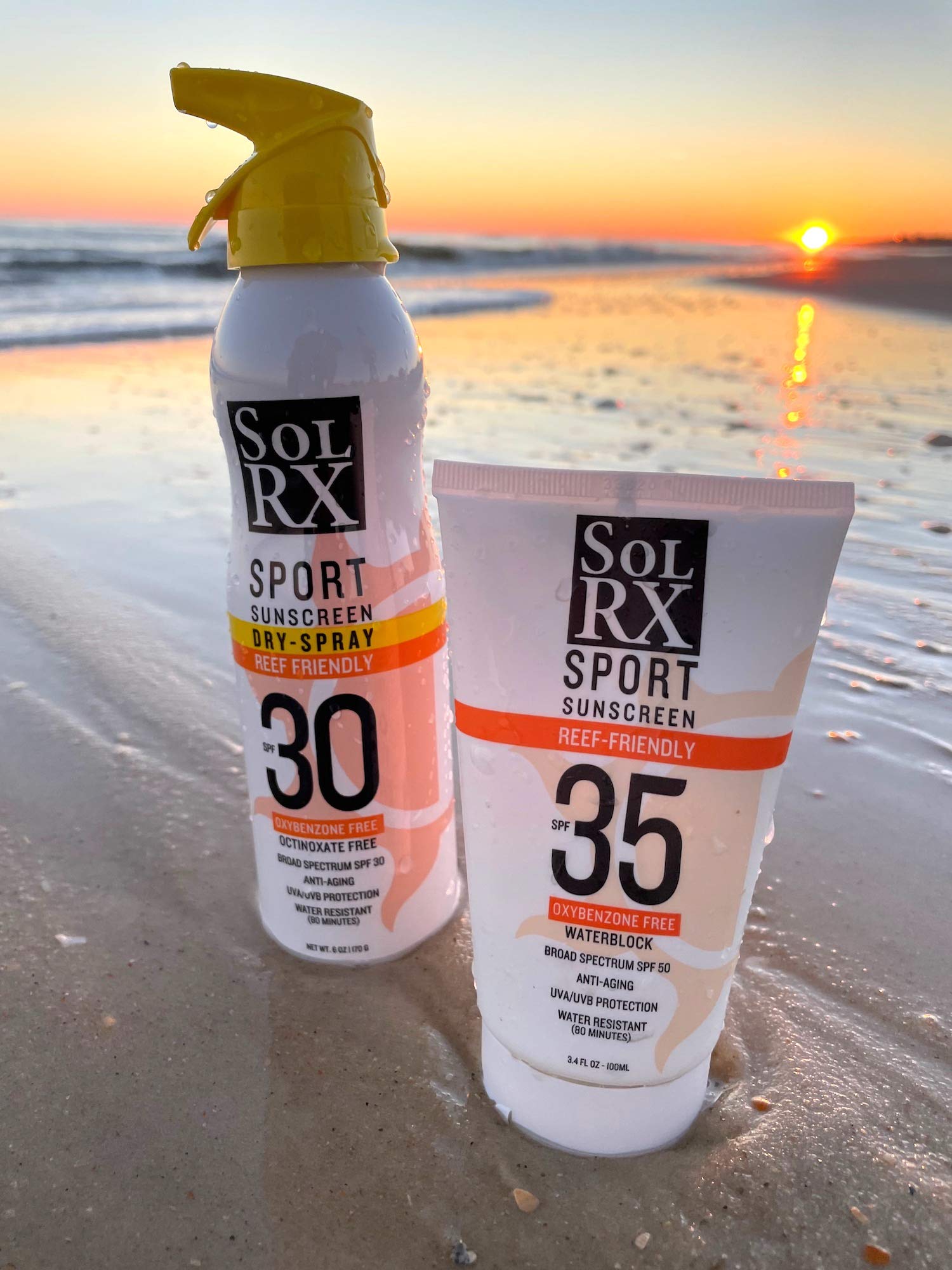 SolRX SPORT SPF 35 Sunscreen – Reef Friendly, Oxybenzone Free, Fragrance Free (Pack of 2) | Made in USA
