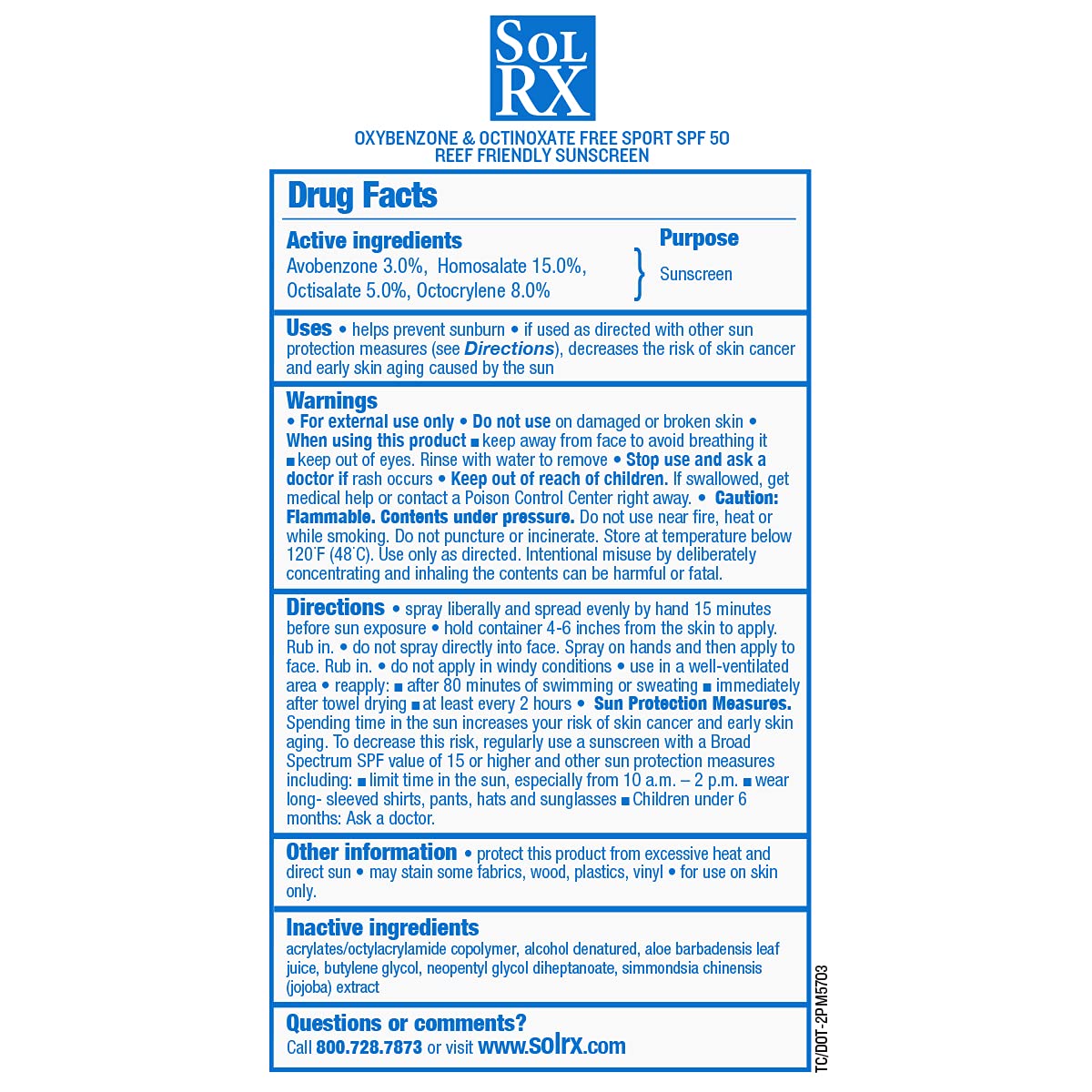 SolRX Sport Spray SPF 50 – Reef-Friendly Broad Spectrum Sunscreen for Face & Body
