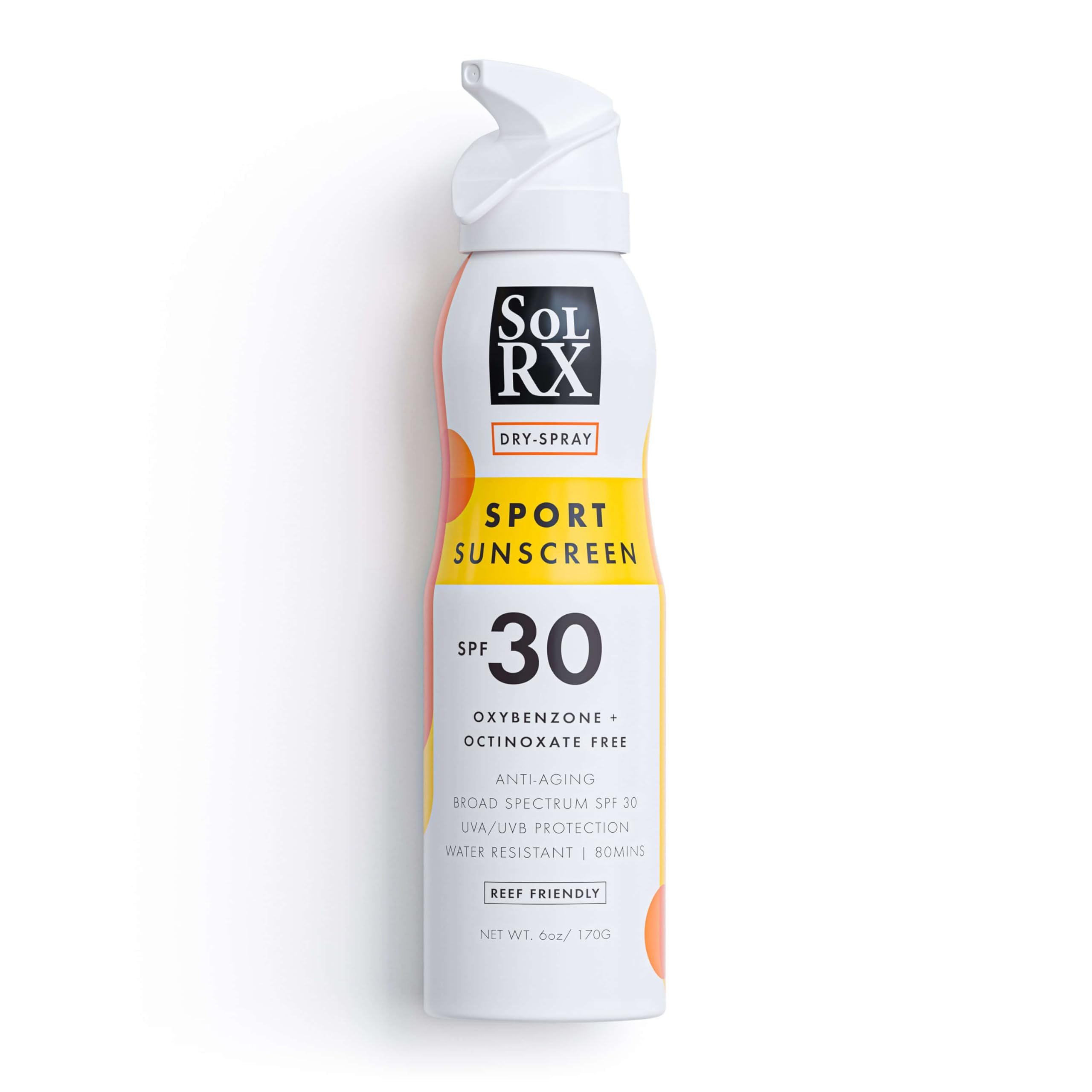 SolRX Sport Sunscreen SPF 30 Dry Spray | Reef-Friendly & Fast-Drying