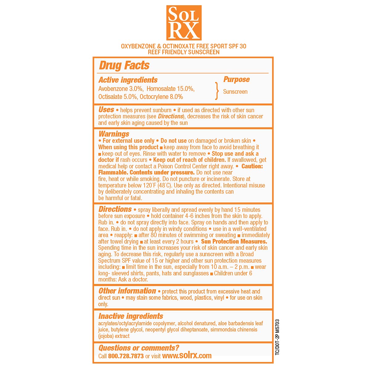 SolRX Sport Sunscreen SPF 30 Dry Spray | Reef-Friendly & Fast-Drying