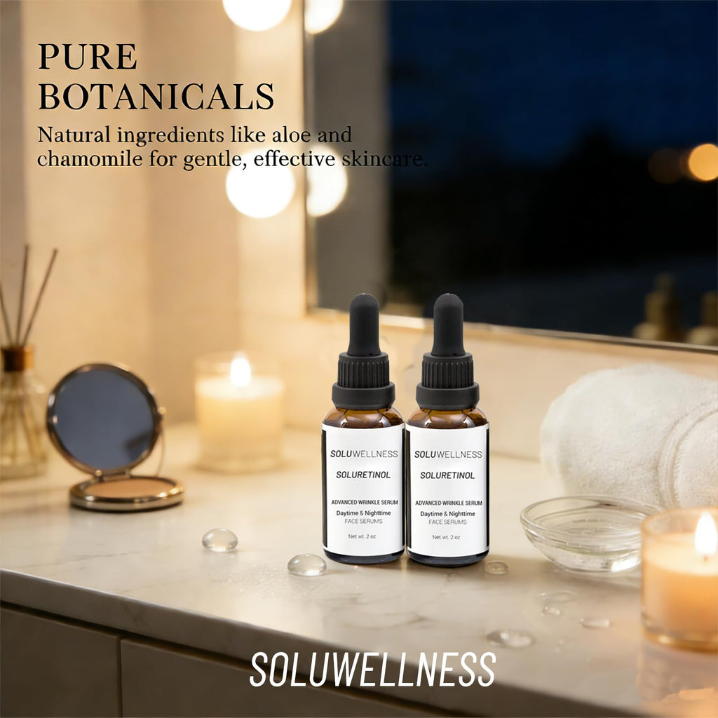 SOLUWELLNESS Soluretinol Advanced Wrinkle Serum + Skin Renewing Day & Night System