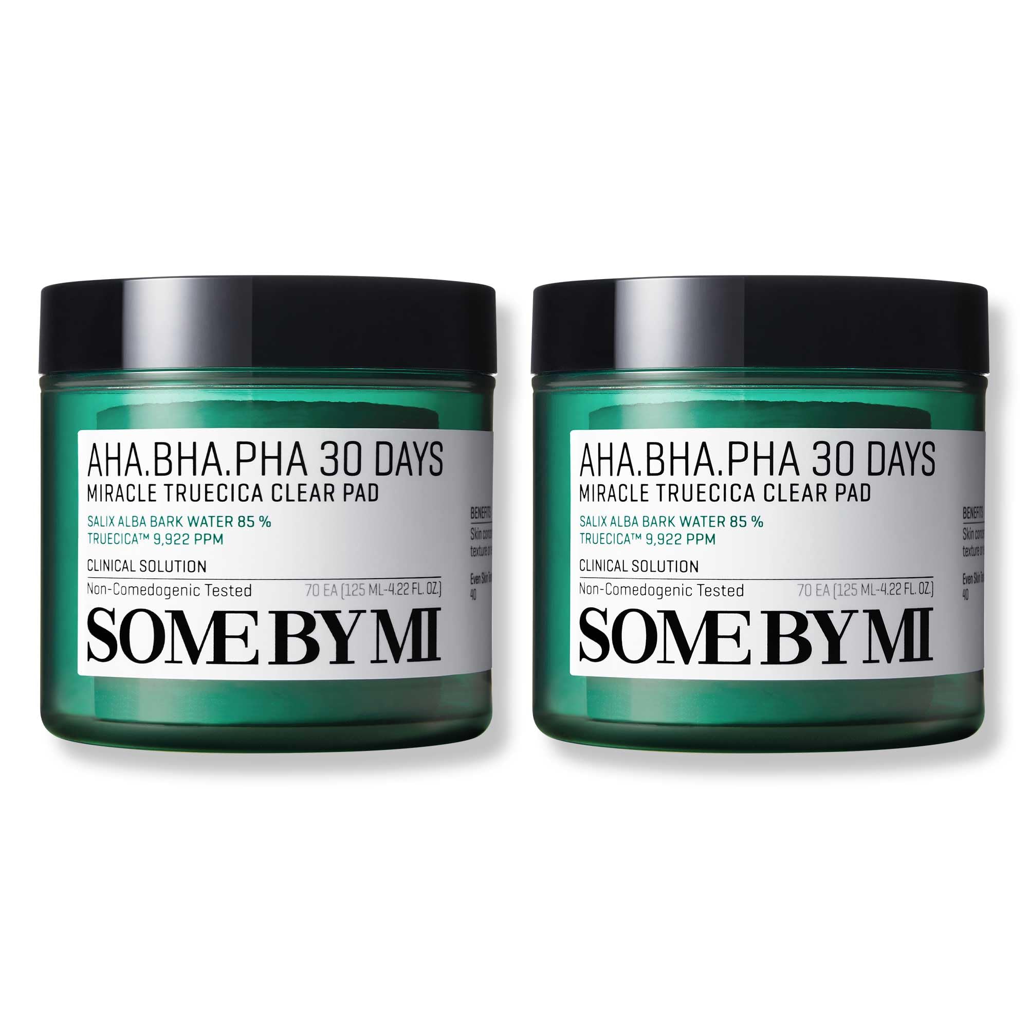 SOME BY MI AHA BHA PHA 30 Days Miracle Truecica Clear Pad – Pack of 2 | Korean Exfoliating Toner Pads