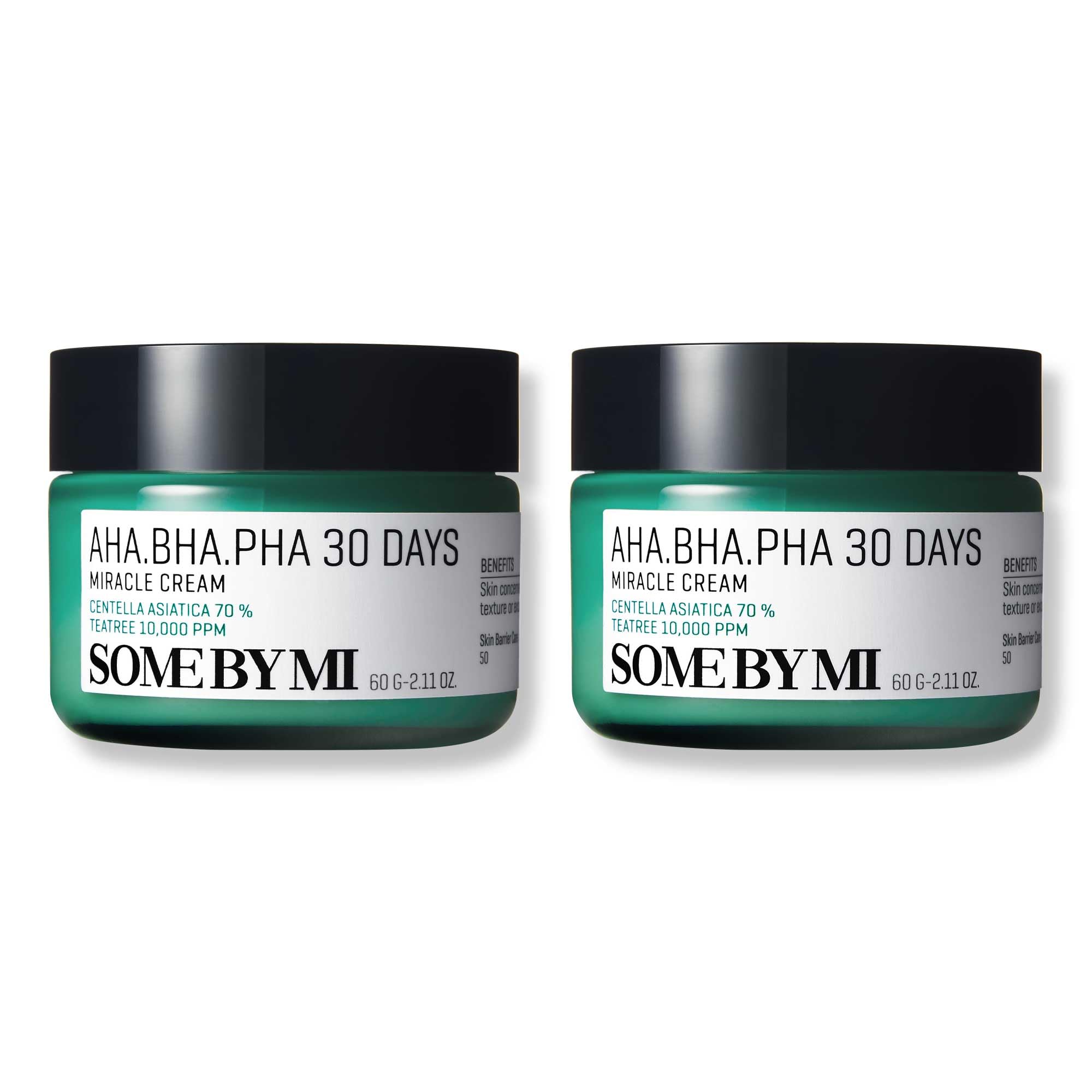 SOME BY MI AHA BHA PHA 30 Days Miracle Cream – Pack of 2 | Gentle Exfoliating Moisturizer for All Skin Types
