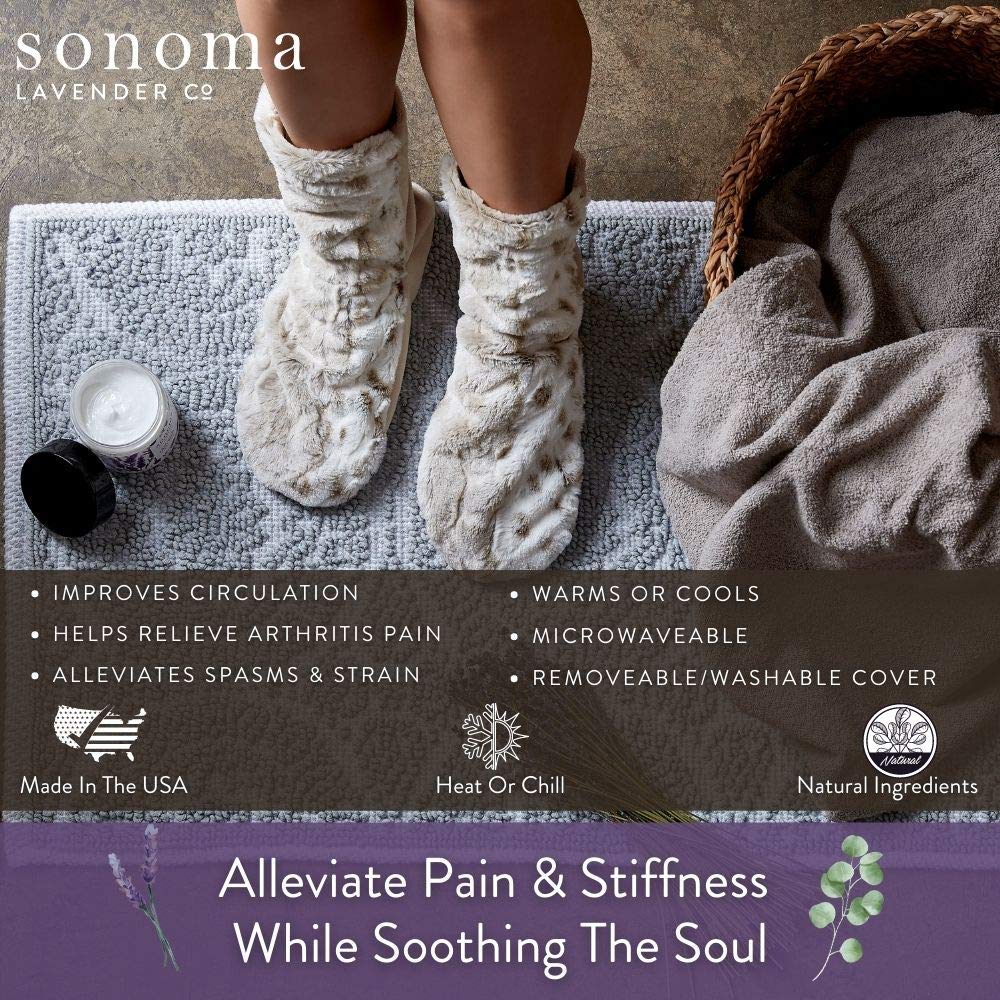 Sonoma Lavender Spa Booties – Microwavable Heated Slippers with Lavender Aromatherapy Arctic Circle