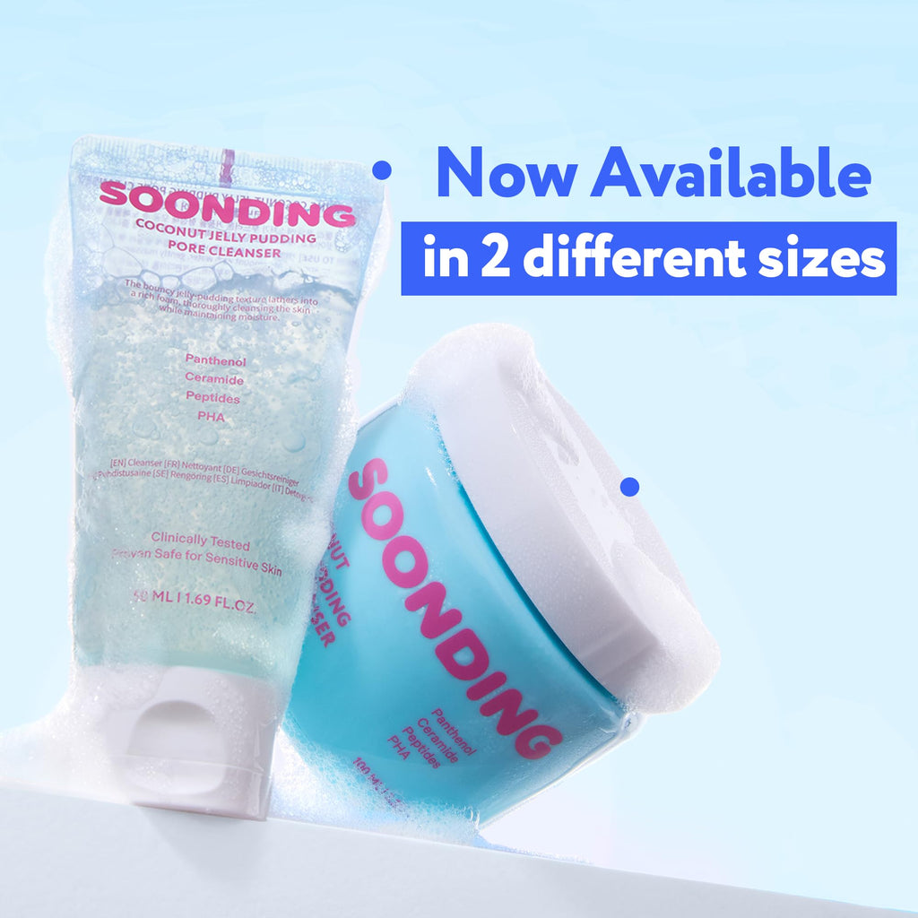 SOONDING Coconut Jelly Pudding Cleanser – Jelly-to-Foam Hydrating Face Wash (100ml)