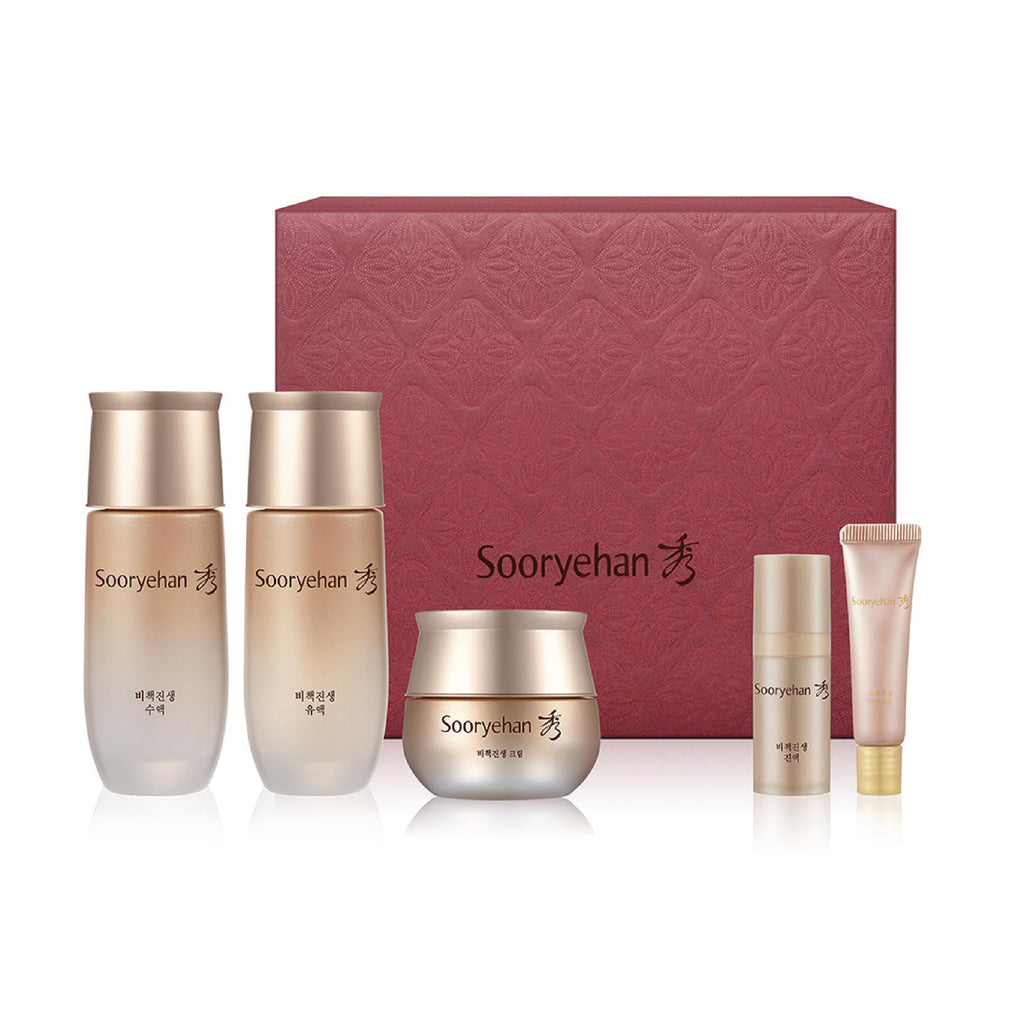 Sooryehan Bichaek True-Rejuvenating Skincare Gift Set – 206 ml | Korean Ginseng & Hanbang