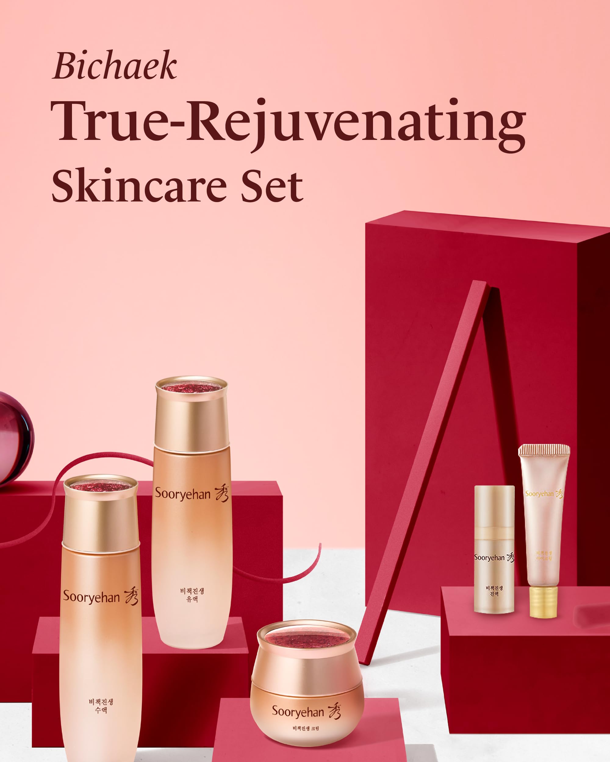 Sooryehan Bichaek True-Rejuvenating Skincare Gift Set – 206 ml | Korean Ginseng & Hanbang