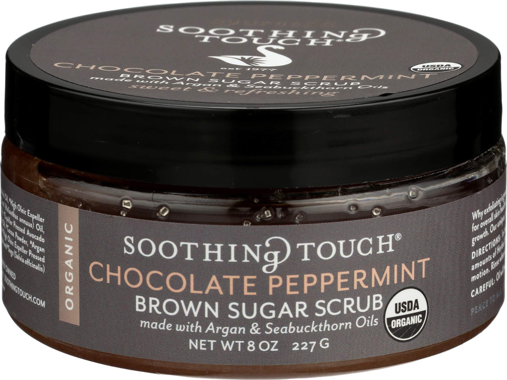 Soothing Touch Organic Herbal Brown Sugar Scrub – Chocolate Peppermint, 8 Oz