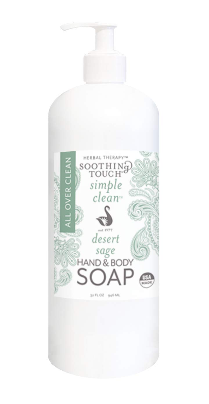 Soothing Touch Desert Sage Hand & Body Soap – 32 oz, Vegan, Paraben Free, Professional Grade Essential Oils