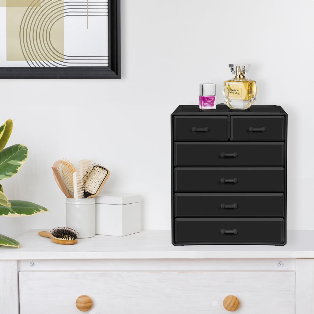 Sorbus Acrylic Makeup Organizer – Large 4-Drawer + 2-Small Drawer Vanity Storage
