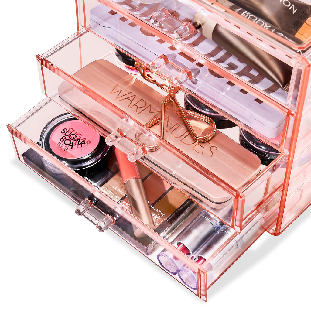 Sorbus 4-Drawer Makeup Organizer | Clear Acrylic Cosmetic Storage