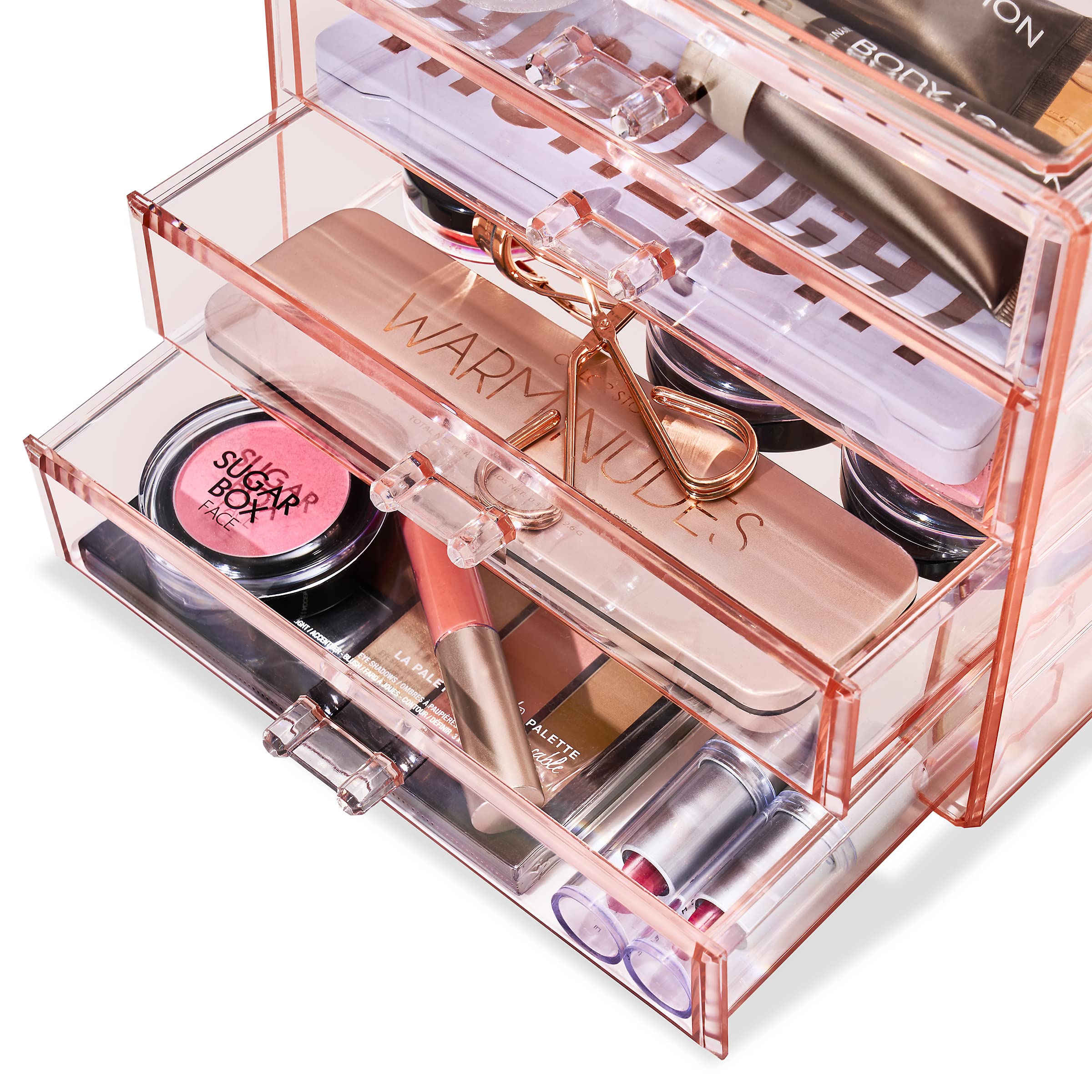 Sorbus 4-Drawer Makeup Organizer | Clear Acrylic Cosmetic Storage