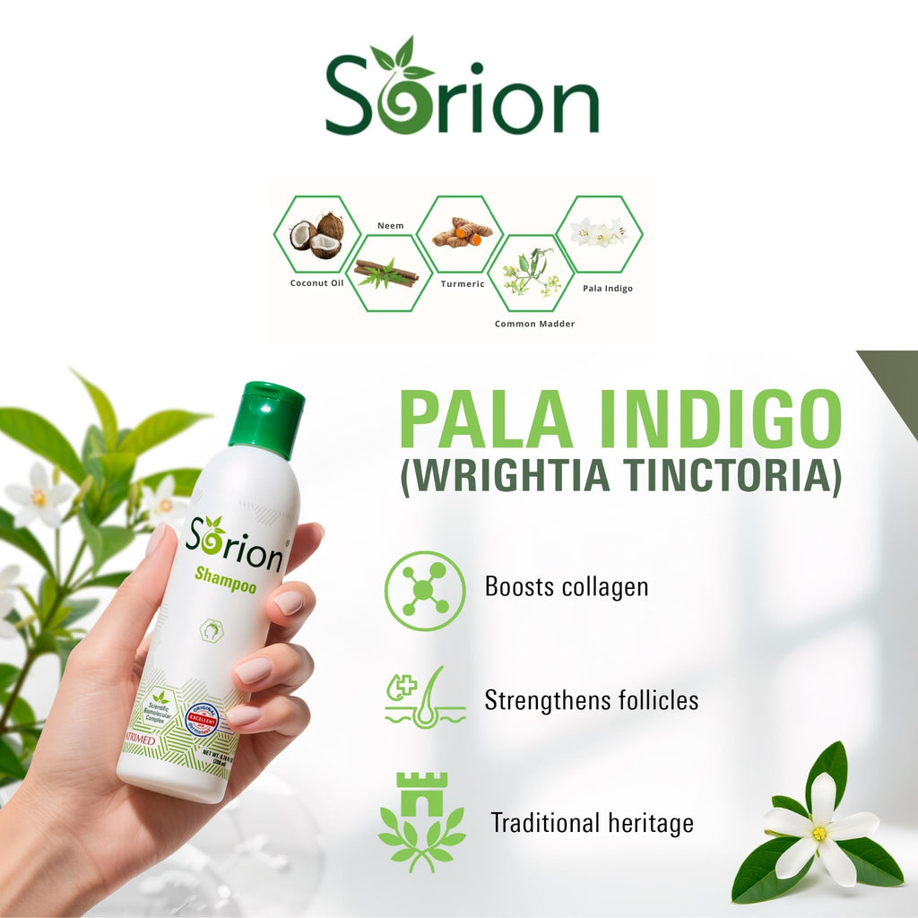 Sorion Collagen-Boost Shampoo with Coconut Oil and Pala Indigo | Gentle Scalp Care
