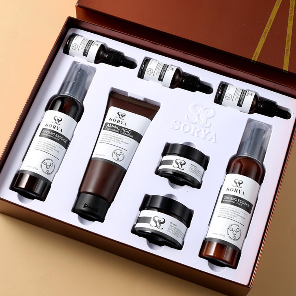 SORYA Korean Red Ginseng Skin Care Set (8-Piece) – Complete Daily Routine