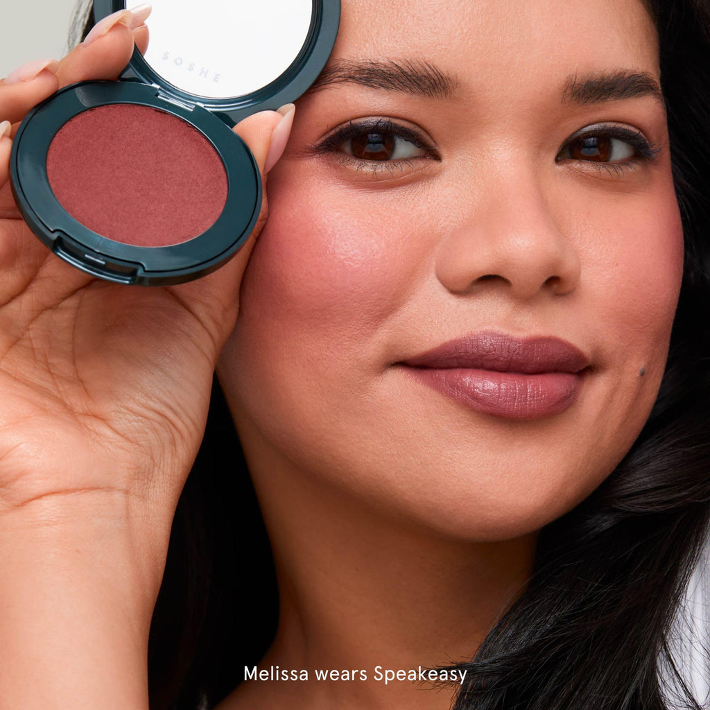 SOSHE Beauty - Blurring Pillow Blush Speakeasy Dusty Mauve | Cream-to-Powder, Vegan, Cruelty-Free