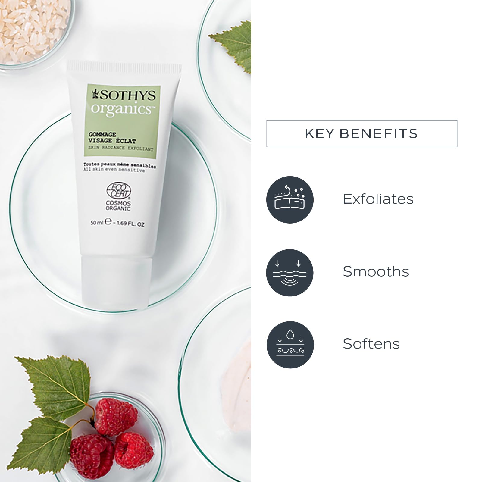 SOTHYS Skin Radiance Exfoliant | Gentle Organic Face Scrub for All Skin Types
