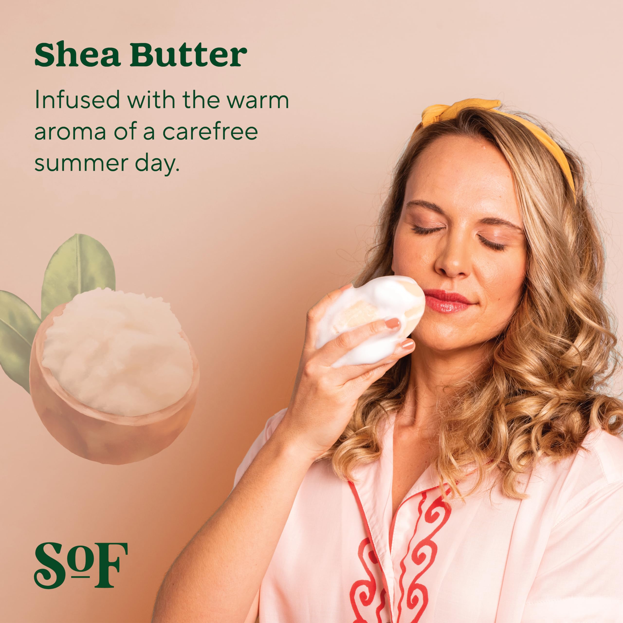 SoF Triple Milled Bar Soap - Coconut Oil & Shea Butter | Vegan & Non-GMO | 6 x 6 oz