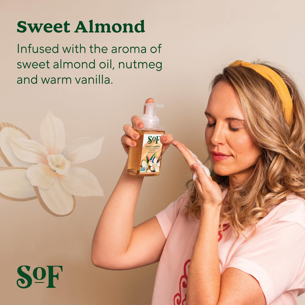 SoF Hydrating Foaming Hand Wash – Organic Agave Nectar & Coconut Oil (3x8 oz), Vegan & Non-GMO | South Of France