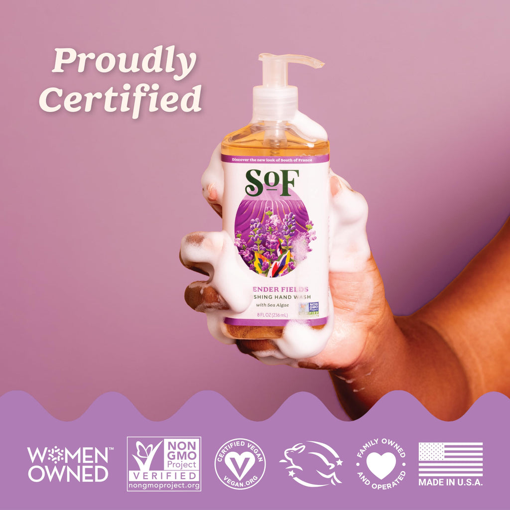 South Of France SoF Nourishing Hand Wash – Lavender Fields with Sea Algae, Coconut & Olive Oil | Vegan & Non-GMO