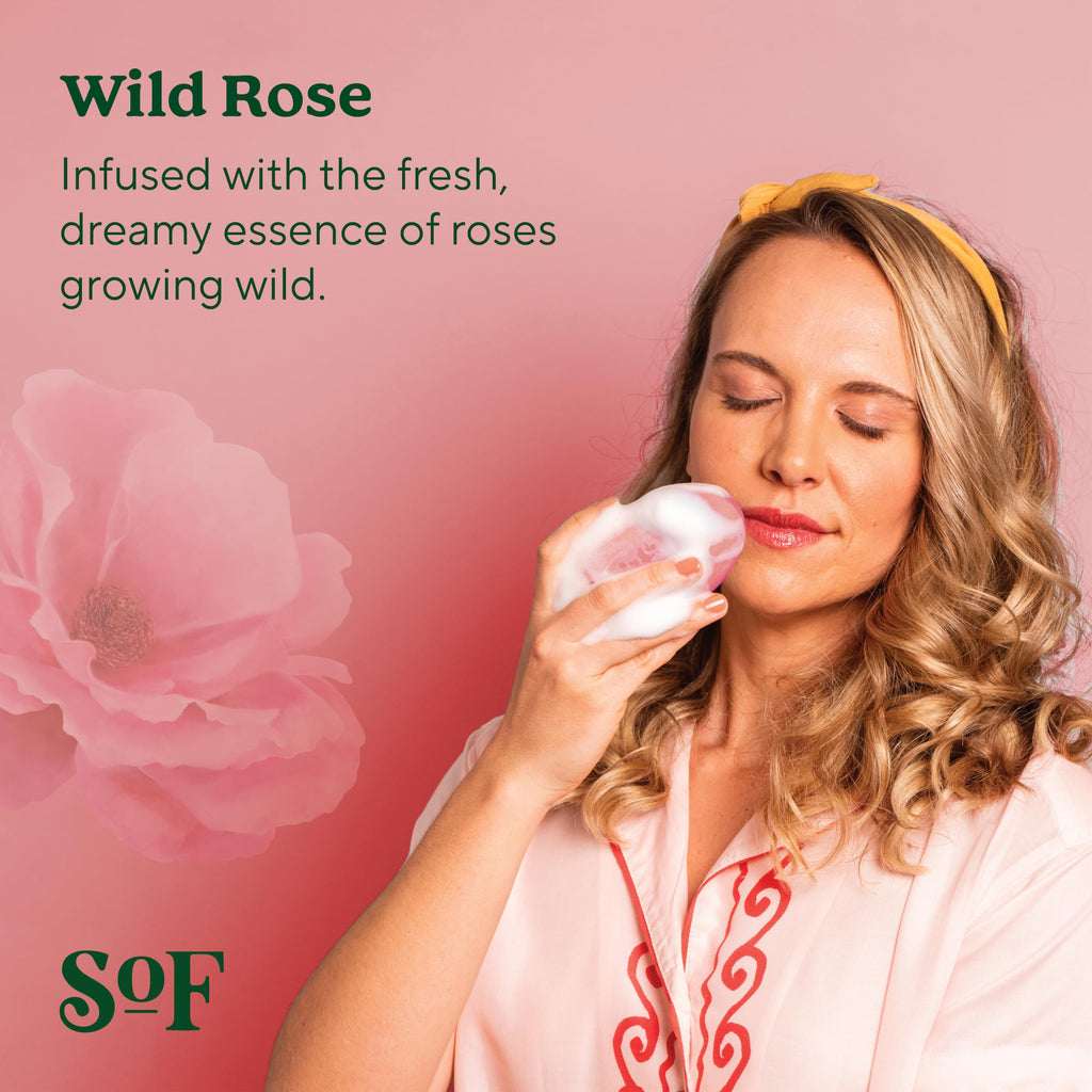 South Of France SoF Triple Milled Bar Soap – Wild Rose, Coconut Oil & Organic Shea Butter | Vegan & Non-GMO | Free From Phthalates, Sulfates & Parabens | 4 x 6 oz
