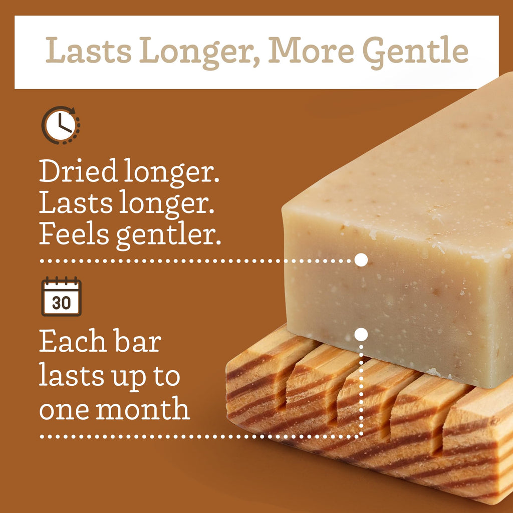 Southern Natural Oatmeal Soap Bar (3 Pack) – Unscented Goat Milk for Dry, Sensitive Skin