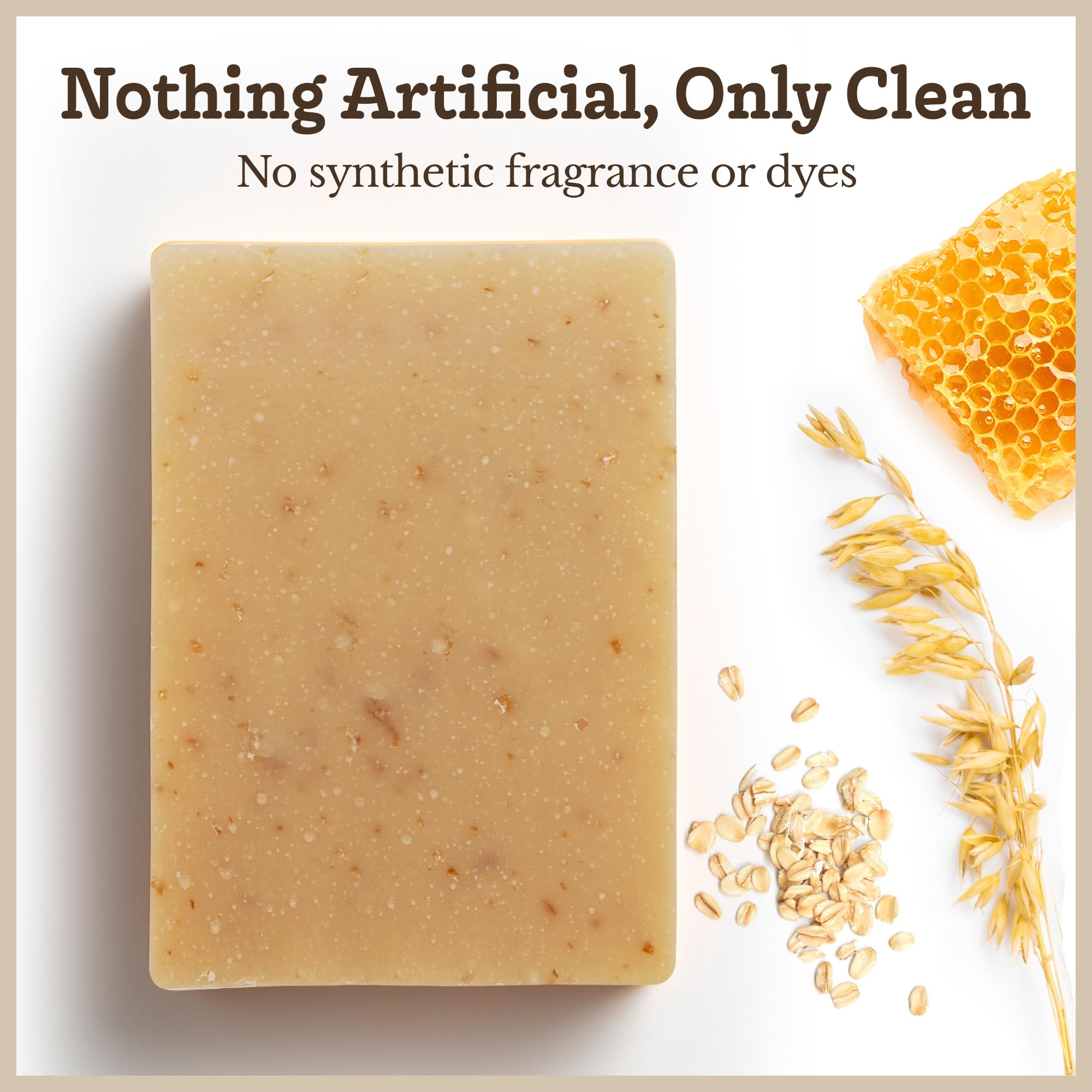 Southern Natural Oatmeal Soap Bar (3 Pack) – Unscented Goat Milk for Dry, Sensitive Skin