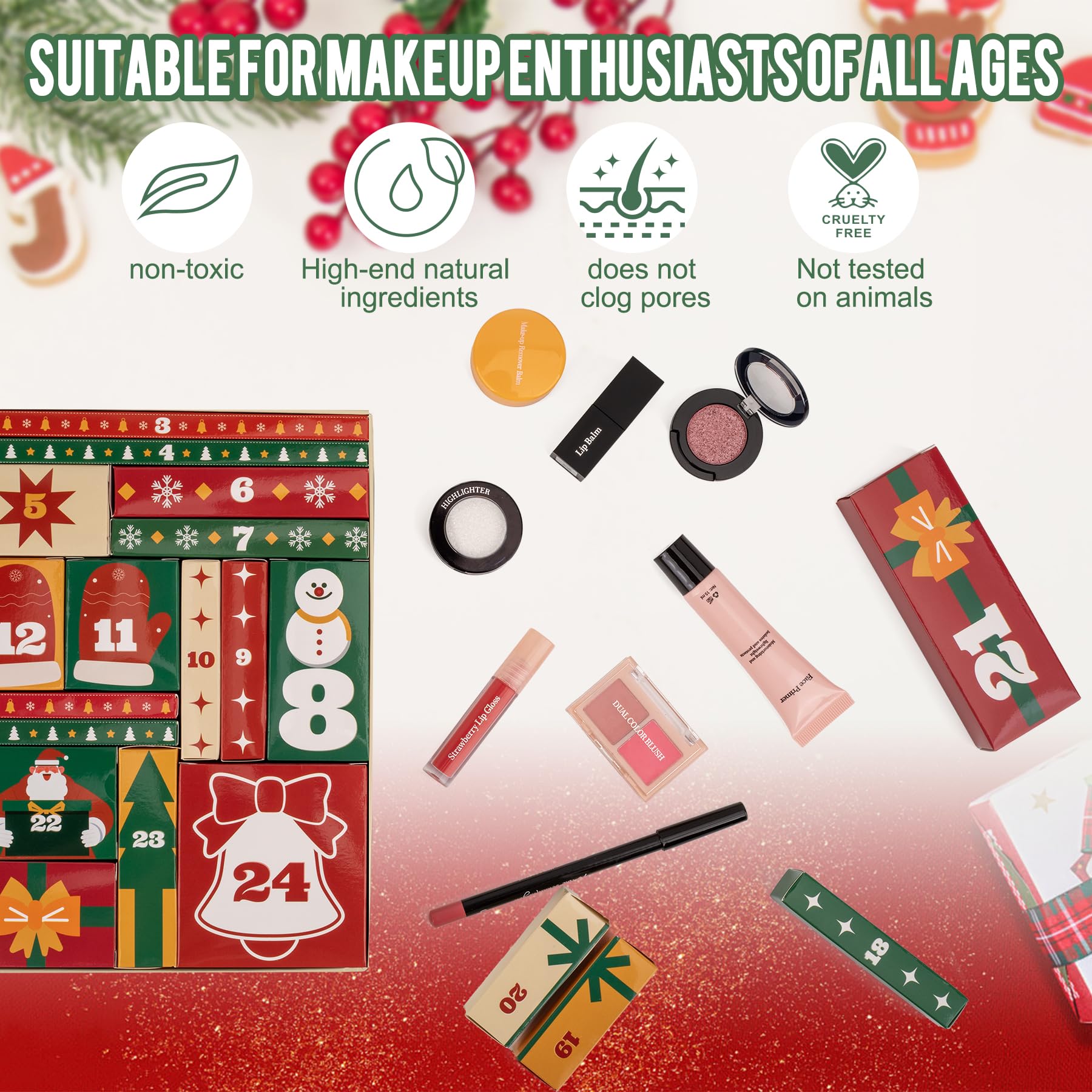 SOYUB Makeup Advent Calendar 2025 – 24 Day Teen Beauty Gift Set | Christmas Advent Calendar for Teen Girls