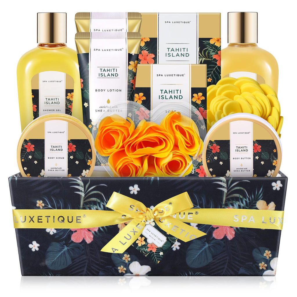 Spa Luxetique Bath Gift Set – 12pc Spa Gift Basket with Bubble Bath & Body Scrub