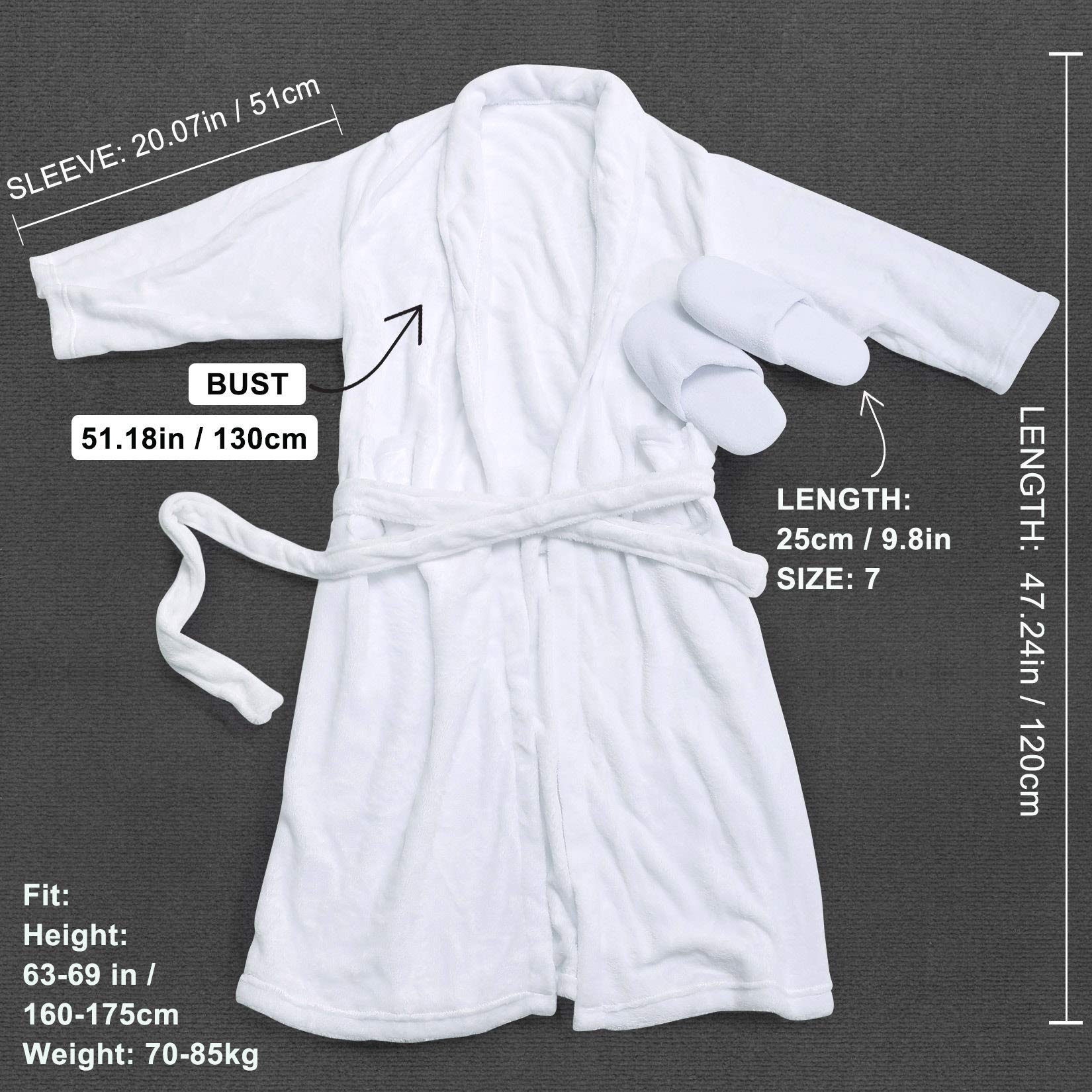 Spa Luxetique Flannel Robe & Slippers Spa Set for Women - Gift Box