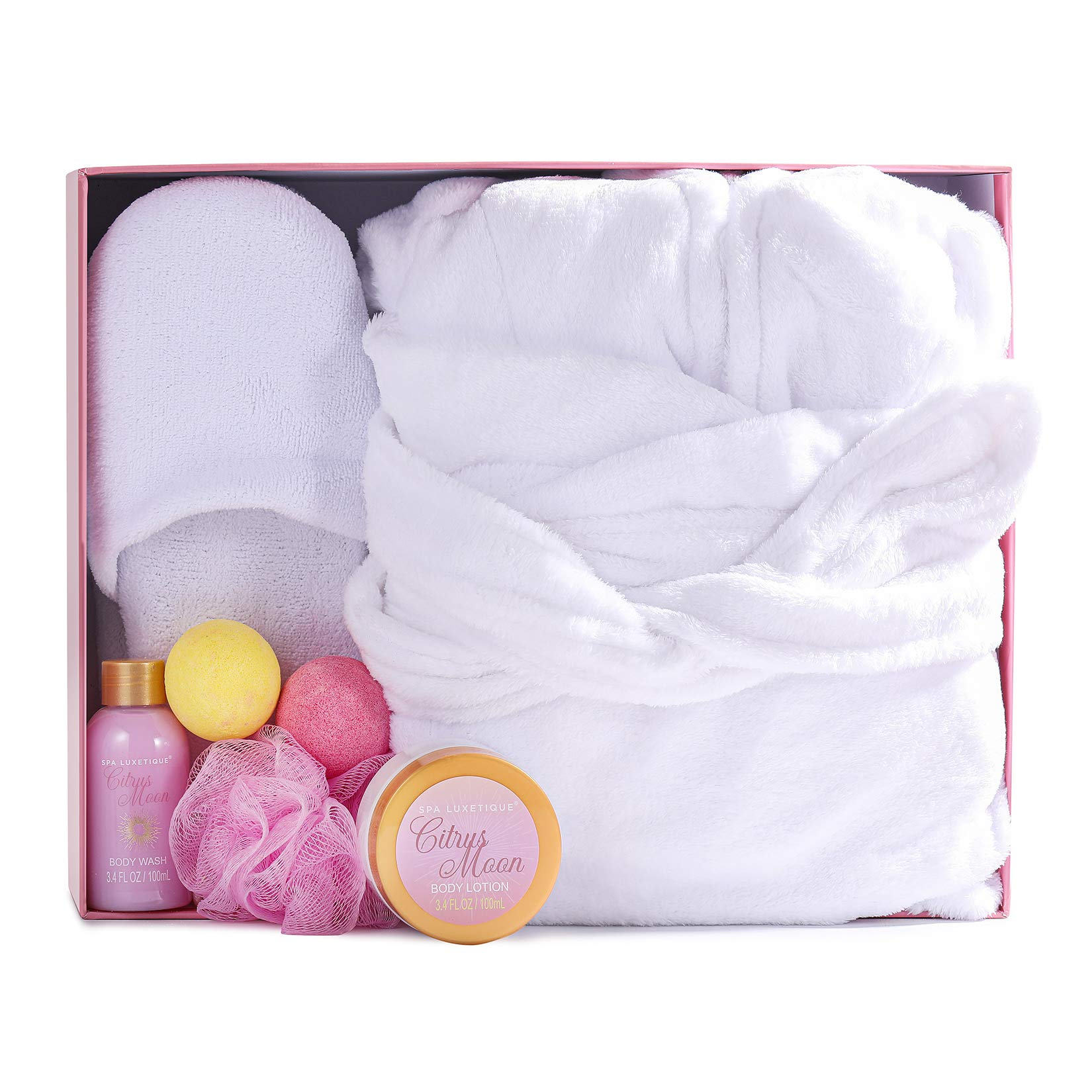 Spa Luxetique Flannel Robe & Slippers Spa Set for Women - Gift Box