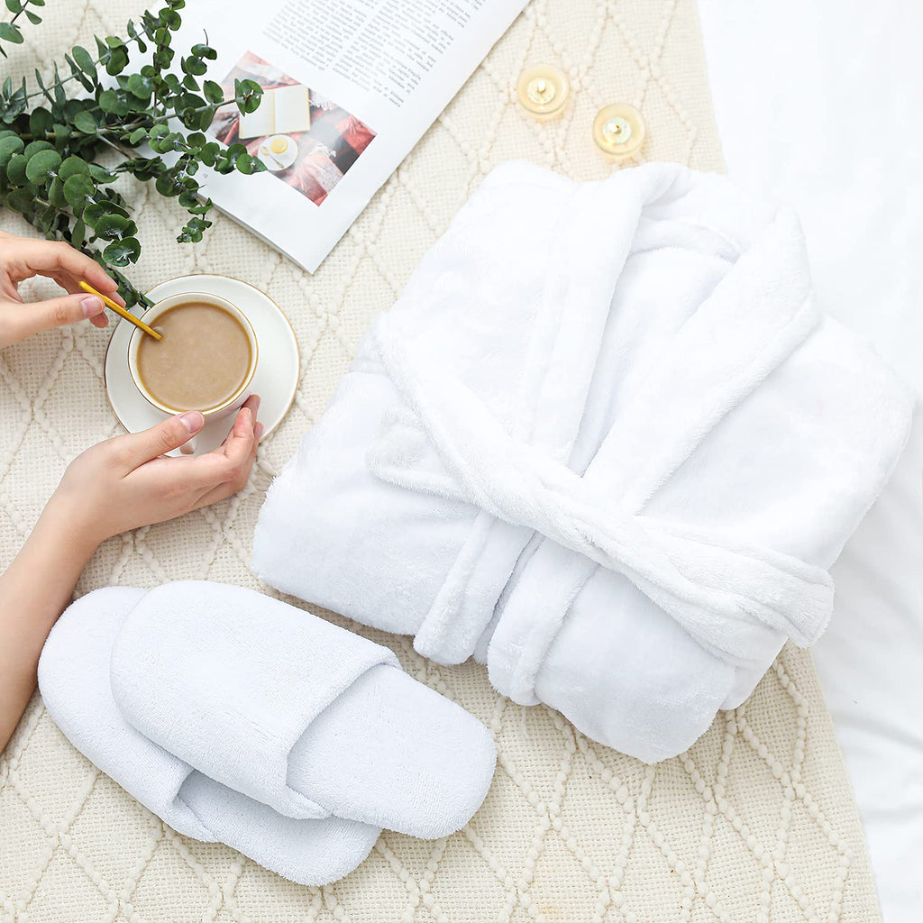 Spa Luxetique Flannel Robe & Slippers Spa Set for Women - Gift Box