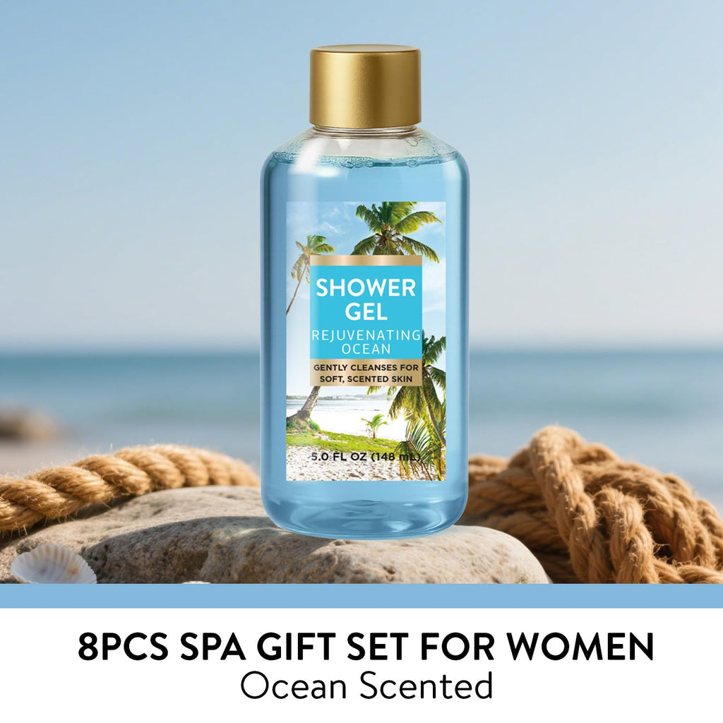 Spa Luxetique World 8pc Ocean Refresh Gift Set for Women | Valentines Day Spa Gifts