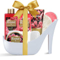 Spa Luxetique World – High Heel Gift Set for Women (8pc Rose Bath Kit) | Valentine’s Day Gift