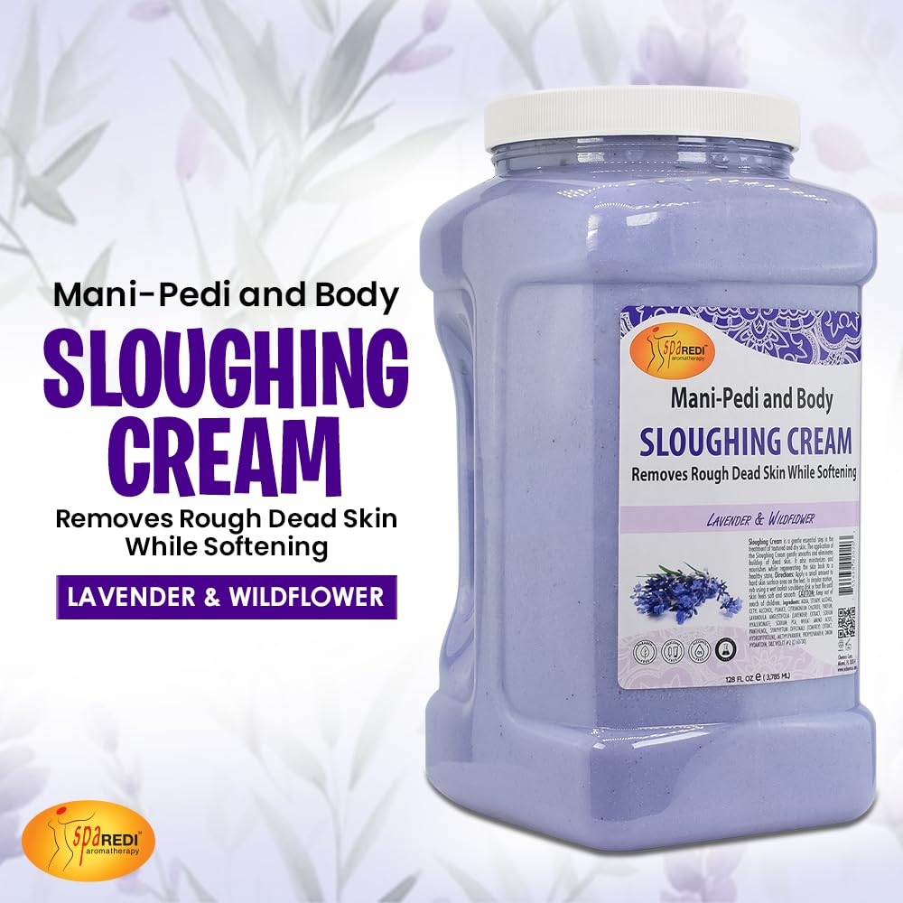 SPA REDI Foot Sloughing Cream & Lavender and Wildflower – 128 Oz Exfoliating Pedicure Care