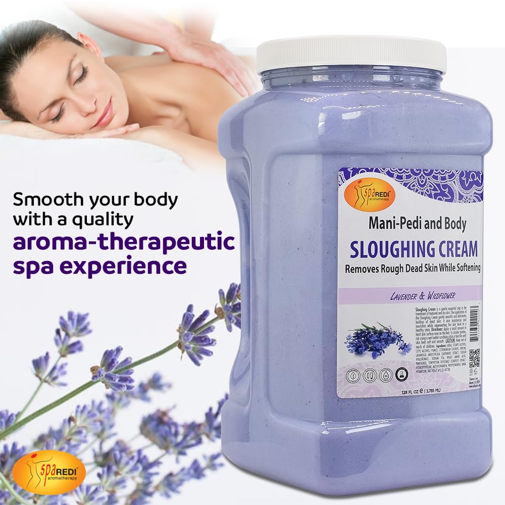 SPA REDI Foot Sloughing Cream & Lavender and Wildflower – 128 Oz Exfoliating Pedicure Care