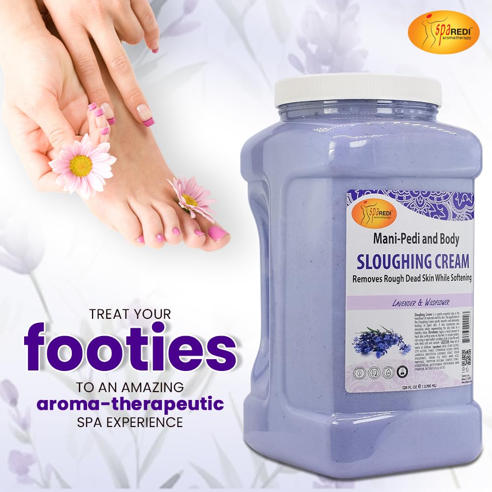 SPA REDI Foot Sloughing Cream & Lavender and Wildflower – 128 Oz Exfoliating Pedicure Care