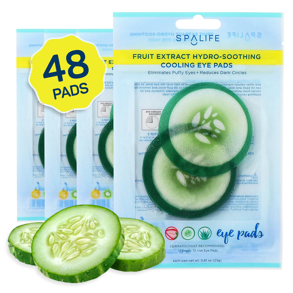 SpaLife Cooling Cucumber Eye Pads – Hydrating Puffy Eye Patches (48 Count)