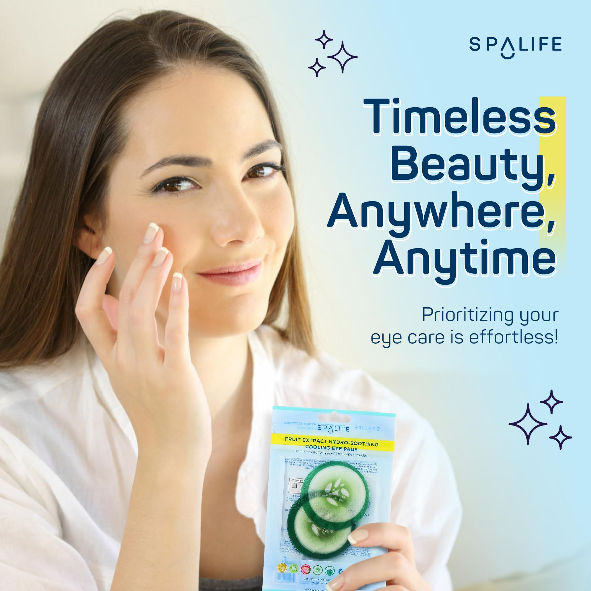 SpaLife Cooling Cucumber Eye Pads – Hydrating Puffy Eye Patches (48 Count)