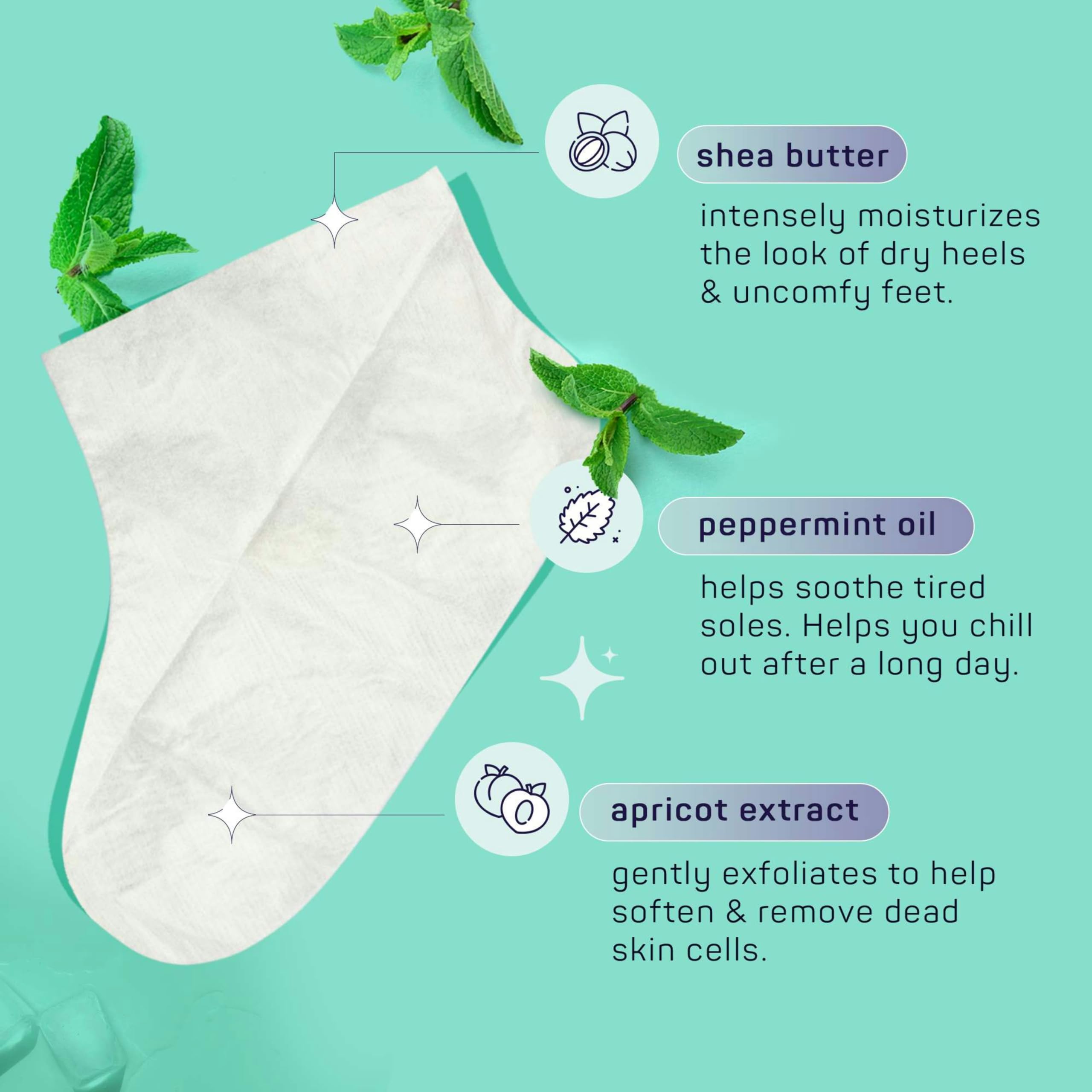 SpaLife Men's Cooling Mint Foot Repair Balm & Moisturizing Socks Set | Revitalizing Foot Mask for Tired Feet
