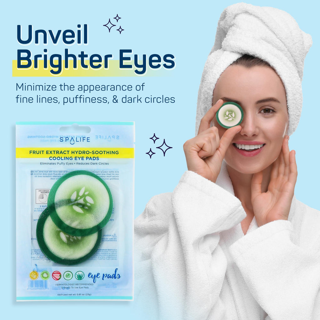 SpaLife Cooling Cucumber Eye Pads – Hydrating Puffy Eye Patches (48 Count)