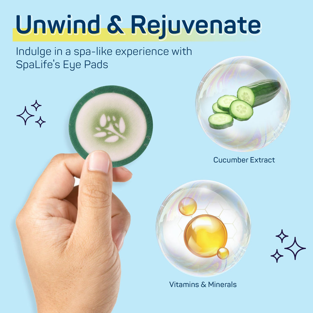 SpaLife Cooling Cucumber Eye Pads – Hydrating Puffy Eye Patches (48 Count)