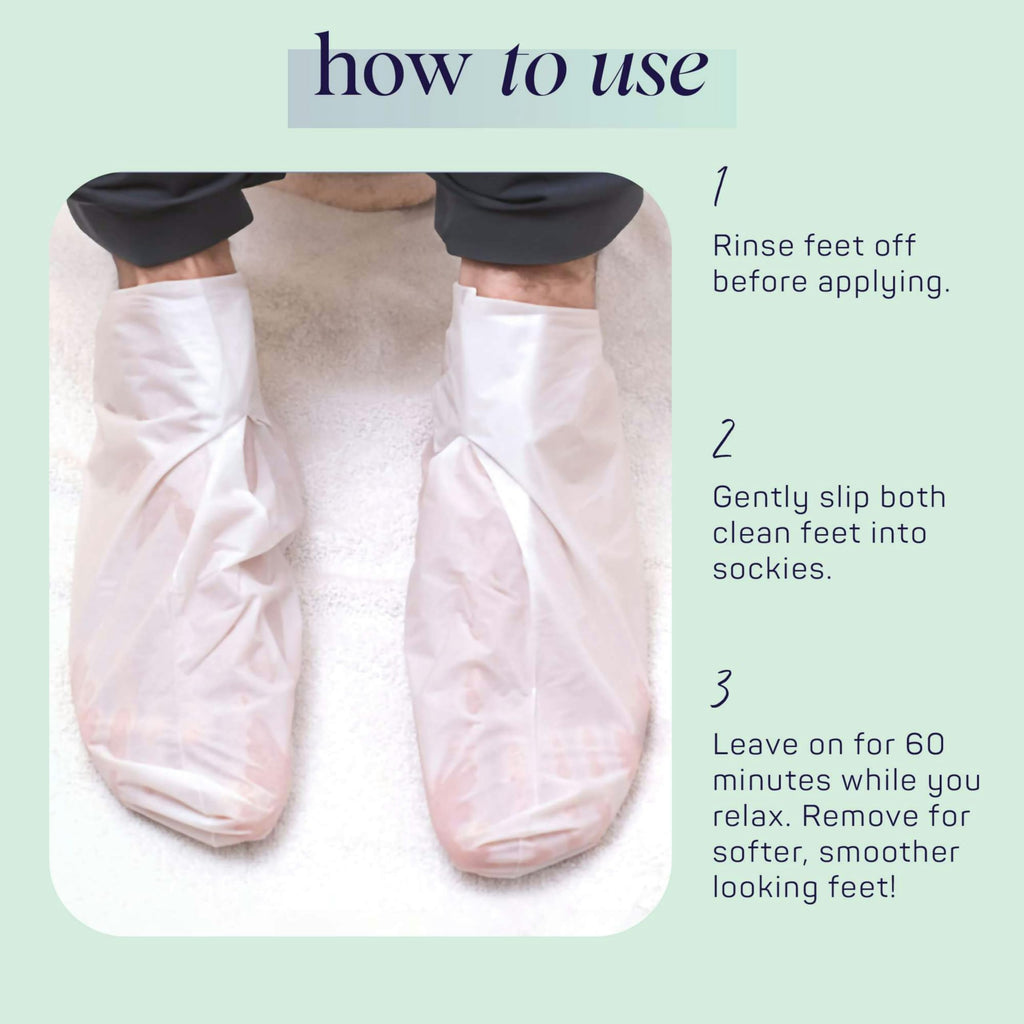 SpaLife Men's Cooling Mint Foot Repair Balm & Moisturizing Socks Set | Revitalizing Foot Mask for Tired Feet